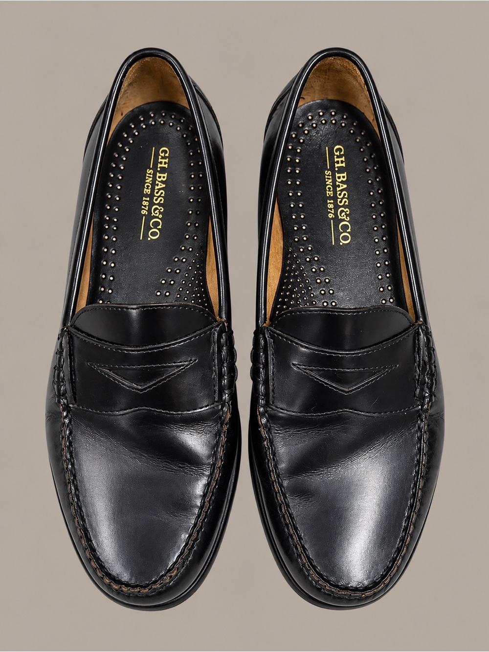 G.H. Bass & Co. Black Leather Penny Loafers